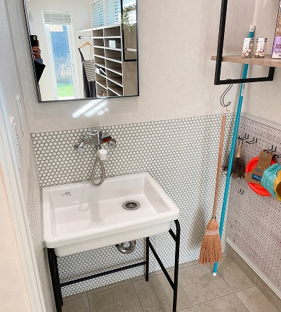 外構に水場を設置の写真