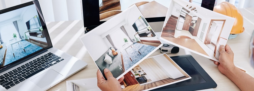 部屋の写真を検討している写真